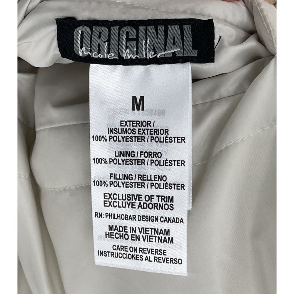 Nicole Miller Women's Faux Fur Reversible Vest Women's Medium M Off White NWOT - Picture 10 of 11